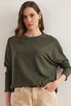 Crew Neck Batwing Wool Sweater