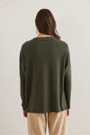 Crew Neck Batwing Wool Sweater