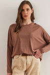 Crew Neck Batwing Wool Sweater