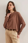Crew Neck Batwing Wool Sweater
