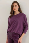 Crew Neck Batwing Wool Sweater