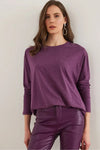 Crew Neck Batwing Wool Sweater