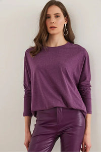 Crew Neck Batwing Wool Sweater