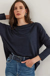 Crew Neck Batwing Wool Sweater