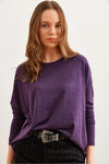 Crew Neck Batwing Wool Sweater