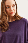 Crew Neck Batwing Wool Sweater