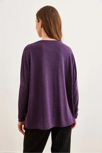 Crew Neck Batwing Wool Sweater