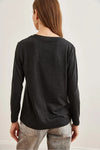 V-Neck Wool-Viscose Draped Sweater