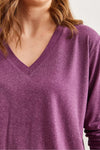 V-Neck Wool-Viscose Draped Sweater