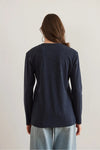 V-Neck Wool-Viscose Draped Sweater