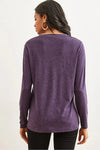V-Neck Wool-Viscose Draped Sweater
