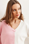 Color Block Soft-Textured Sweater