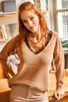 Lace-Collar Knit Blouse