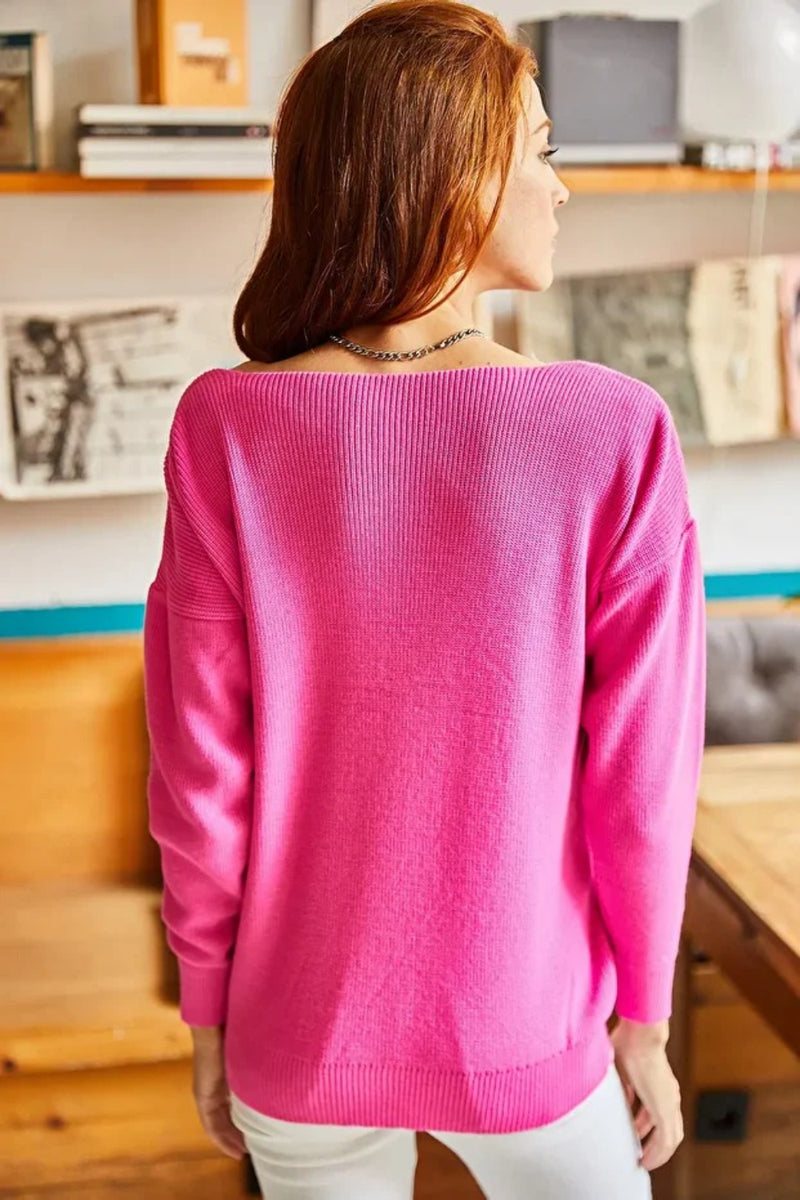 Lace-Collar Knit Blouse