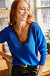 Lace-Collar Knit Blouse