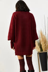 Turtleneck Balloon Sleeve Loose Knit Dress