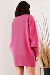 Turtleneck Balloon Sleeve Loose Knit Dress