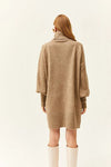 Turtleneck Balloon Sleeve Loose Knit Dress