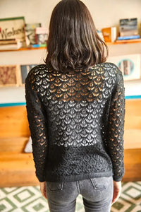 Openwork Knit Seasonal Cardigan
