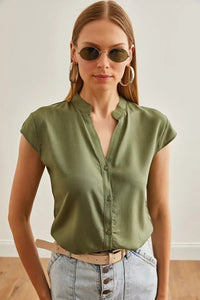 Sleeveless V-Neck Shirt