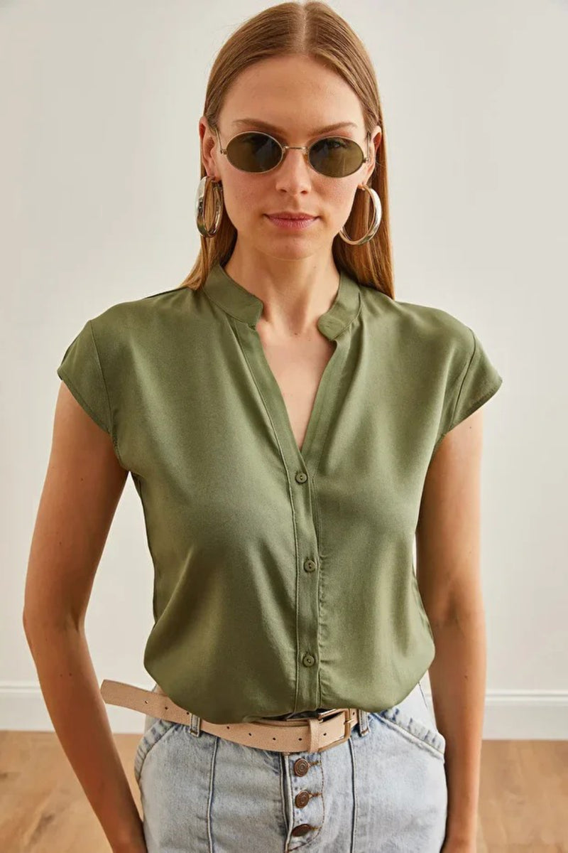 Sleeveless V-Neck Shirt