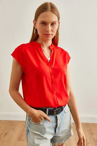 Sleeveless V-Neck Shirt