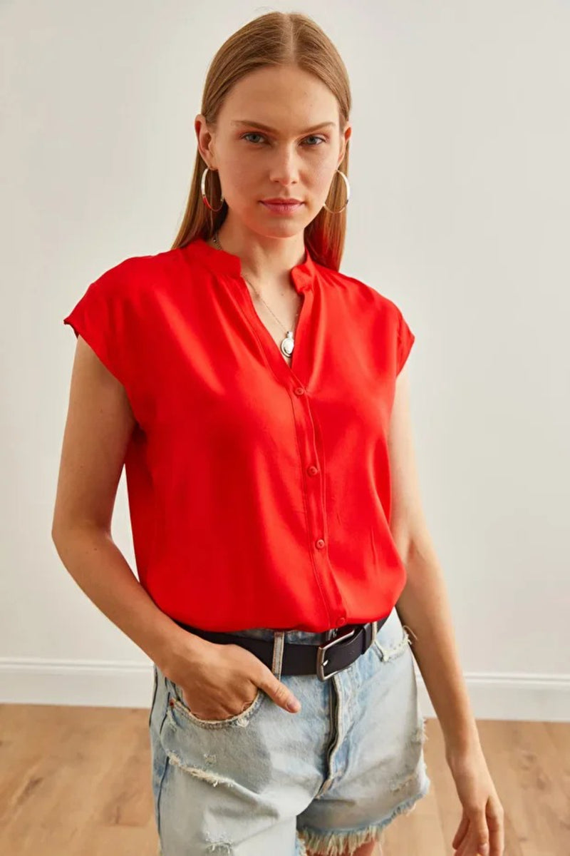 Sleeveless V-Neck Shirt