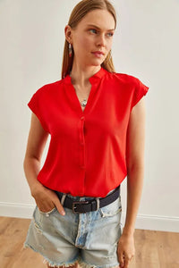 Sleeveless V-Neck Shirt