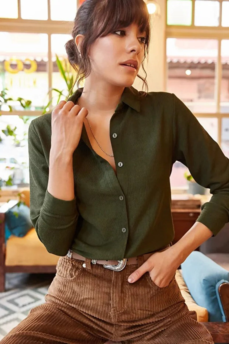Fine Ribbed Corduroy Shirt