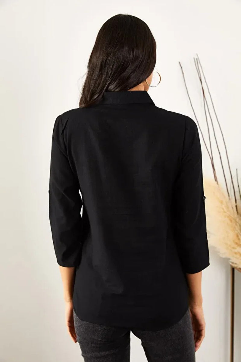 Roll-Up Sleeve Linen Shirt
