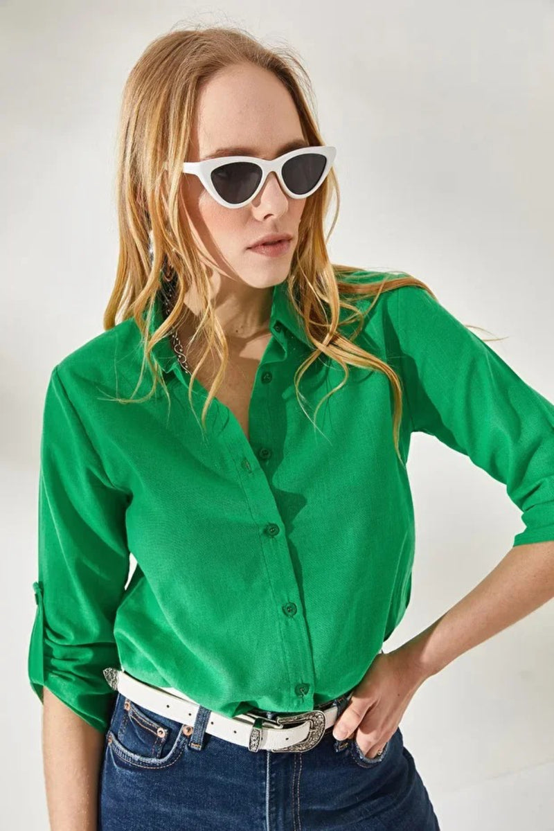 Roll-Up Sleeve Linen Shirt
