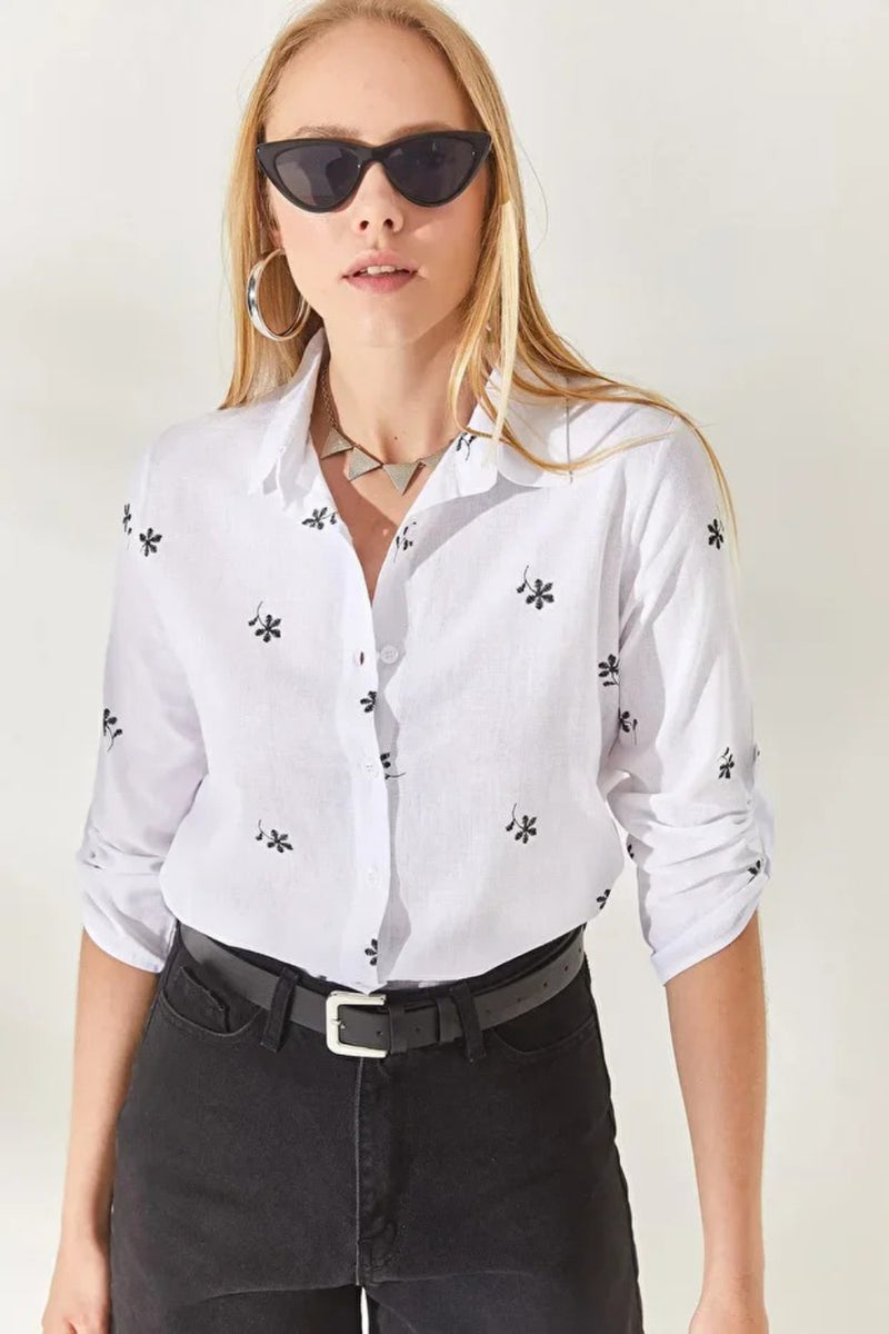 Roll-Up Sleeve Linen Shirt