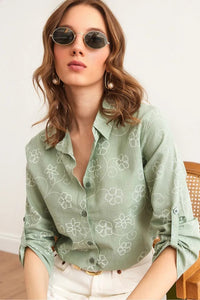 Roll-Up Sleeve Linen Shirt
