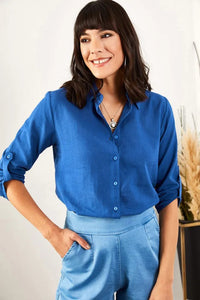 Roll-Up Sleeve Linen Shirt
