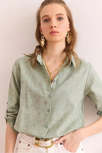 Roll-Up Sleeve Linen Shirt