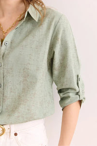 Roll-Up Sleeve Linen Shirt