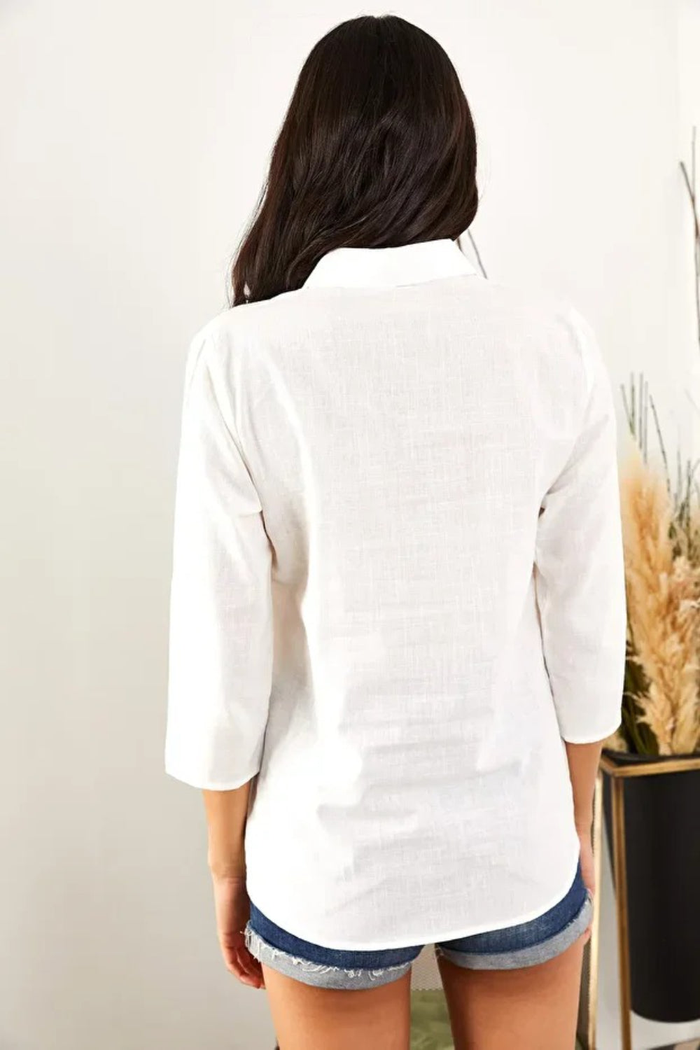 Roll-Up Sleeve Linen Shirt