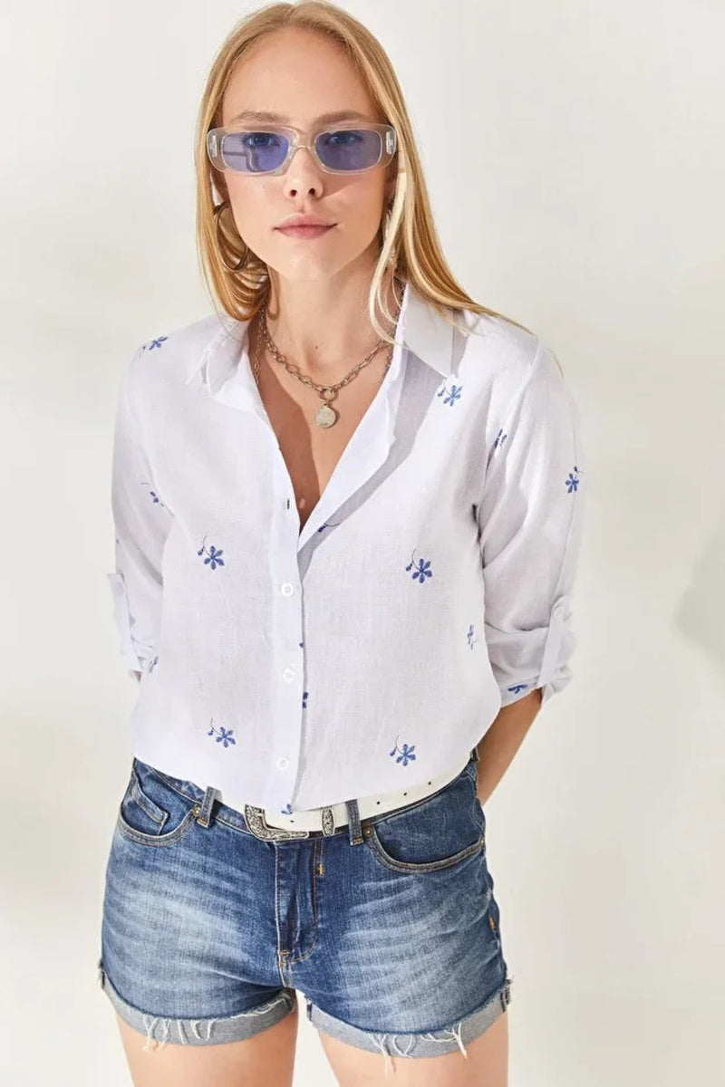 Roll-Up Sleeve Linen Shirt