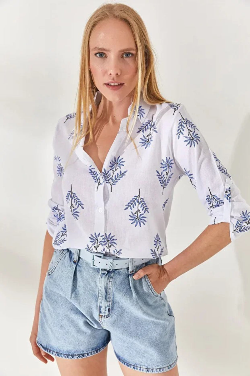 Roll-Up Sleeve Linen Shirt