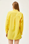 Taupe Shirt with Stone-Embellished Collar and Front, Oval Hem