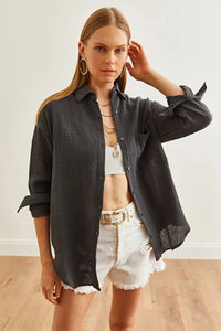 Oversized Basic Muslin Shirt