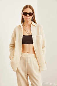 Oversized Basic Muslin Shirt