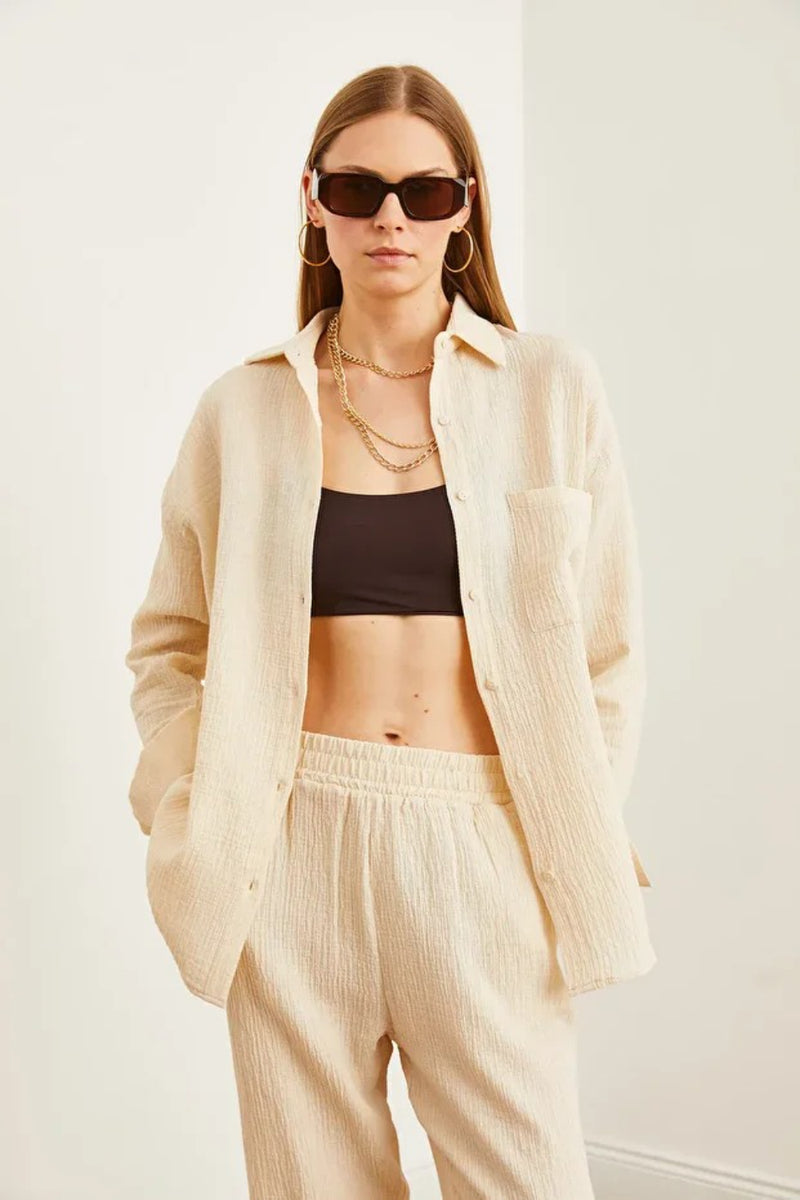 Oversized Basic Muslin Shirt
