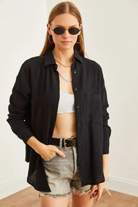 Oversized Basic Muslin Shirt