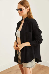 Oversized Basic Muslin Shirt