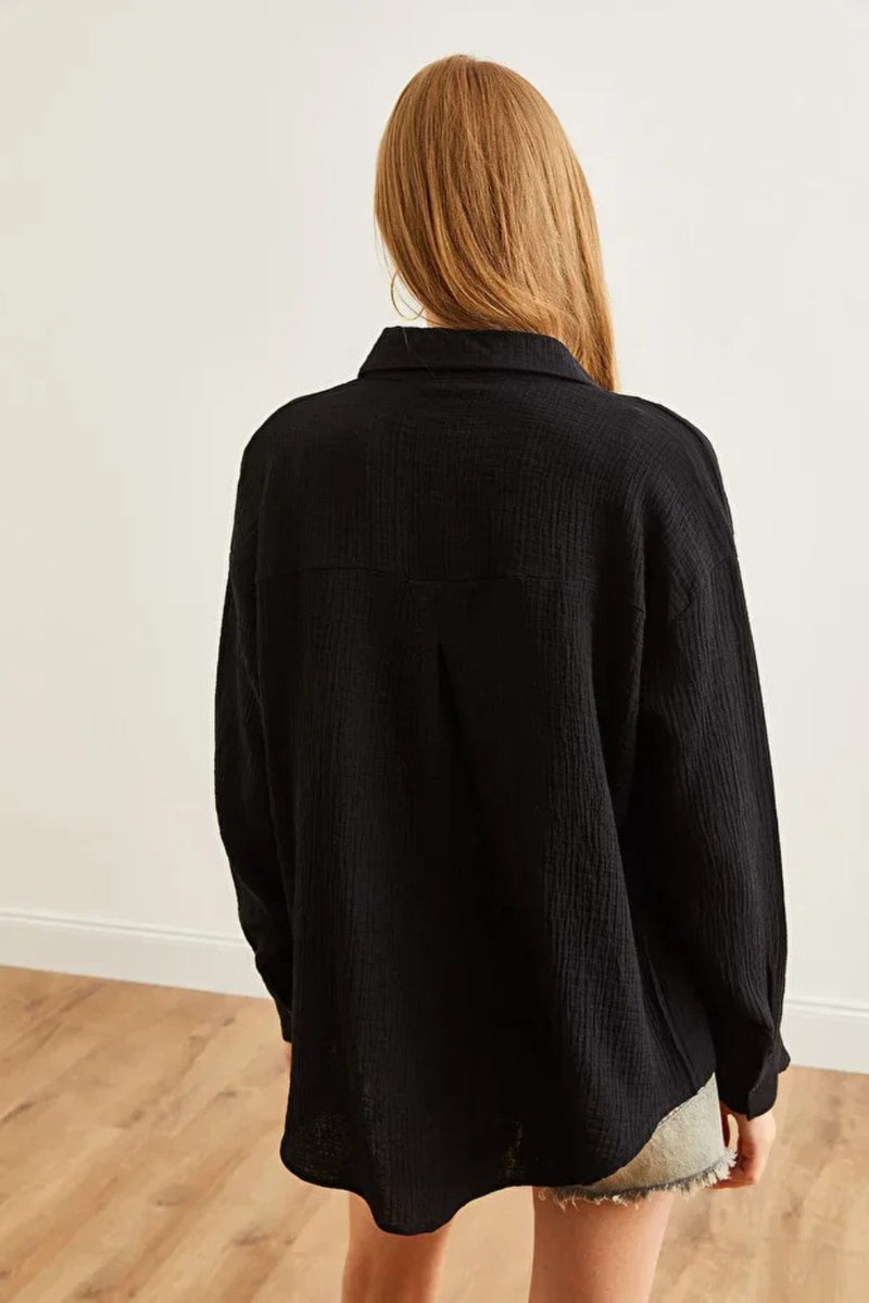 Oversized Basic Muslin Shirt