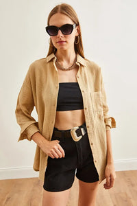 Oversized Basic Muslin Shirt