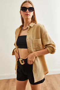 Oversized Basic Muslin Shirt