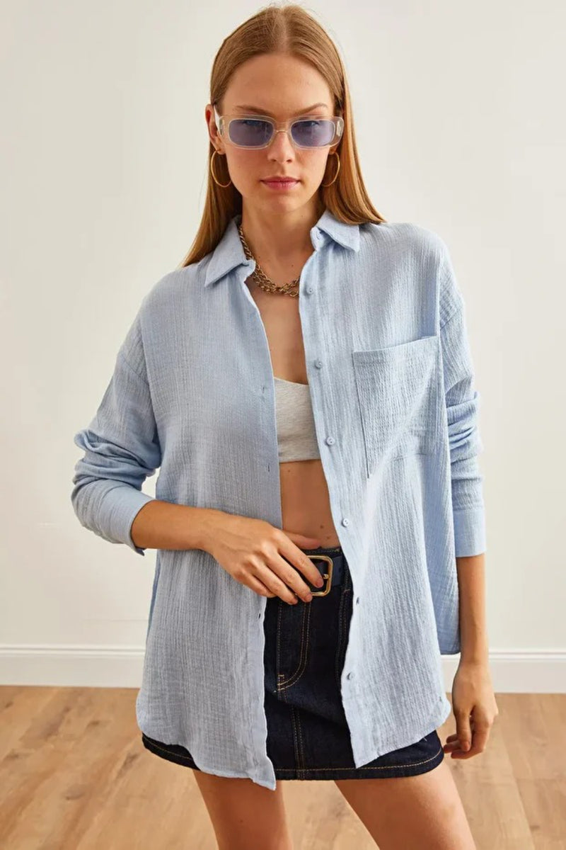 Oversized Basic Muslin Shirt