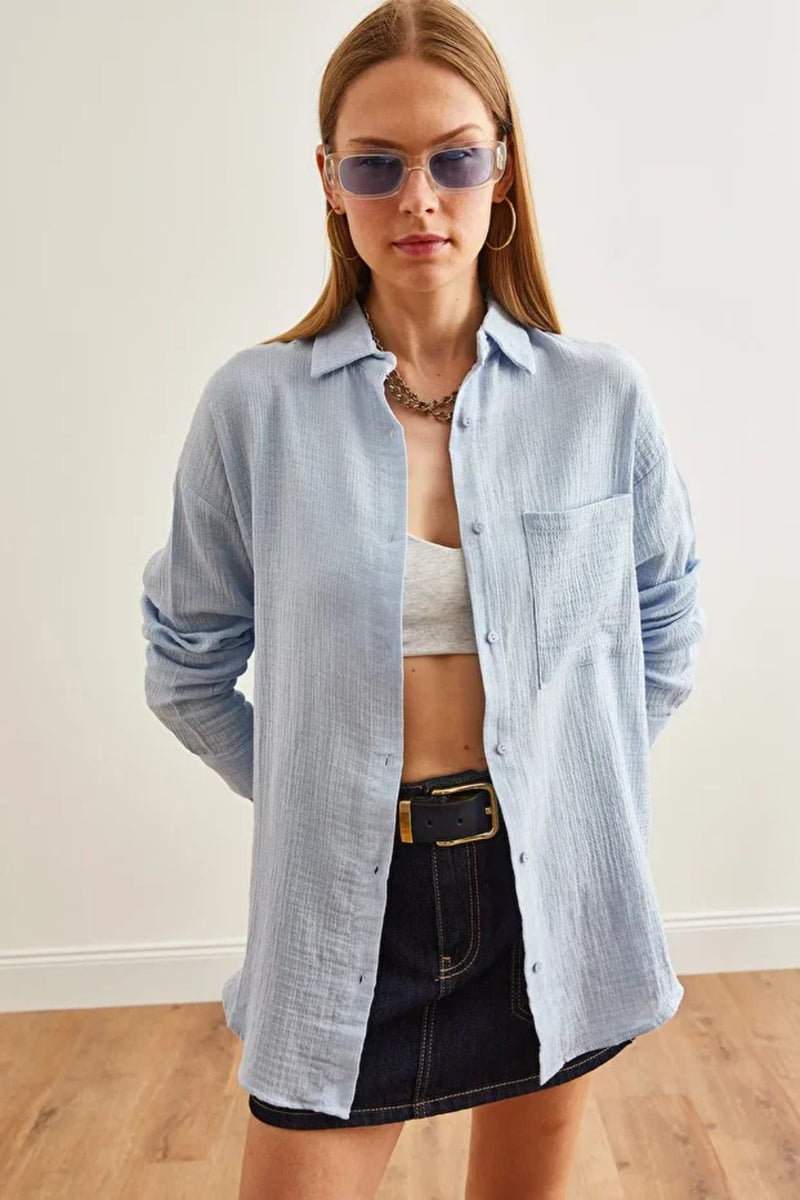 Oversized Basic Muslin Shirt